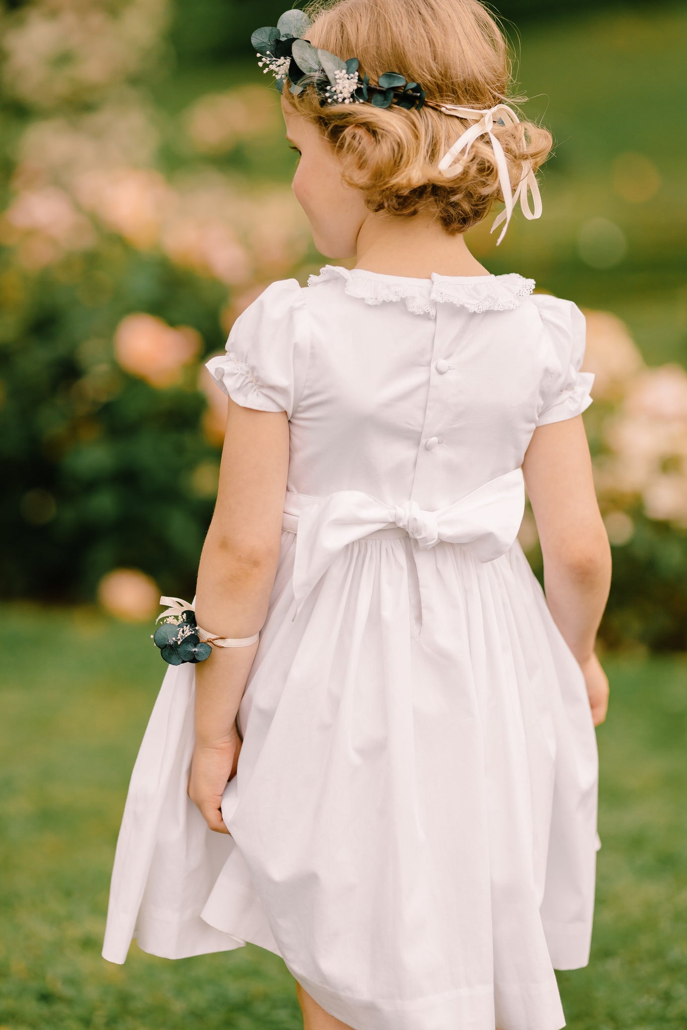 Antoinette Ceremony White Smocked Girl Dress