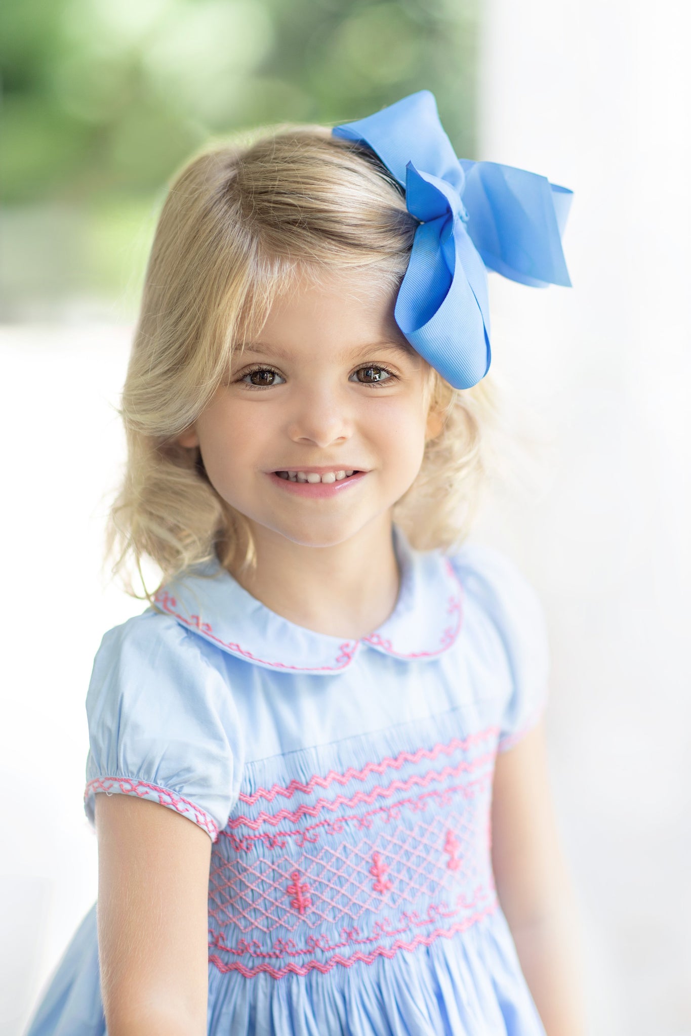 Princess Charlotte Heirloom Blue Smocked Dress