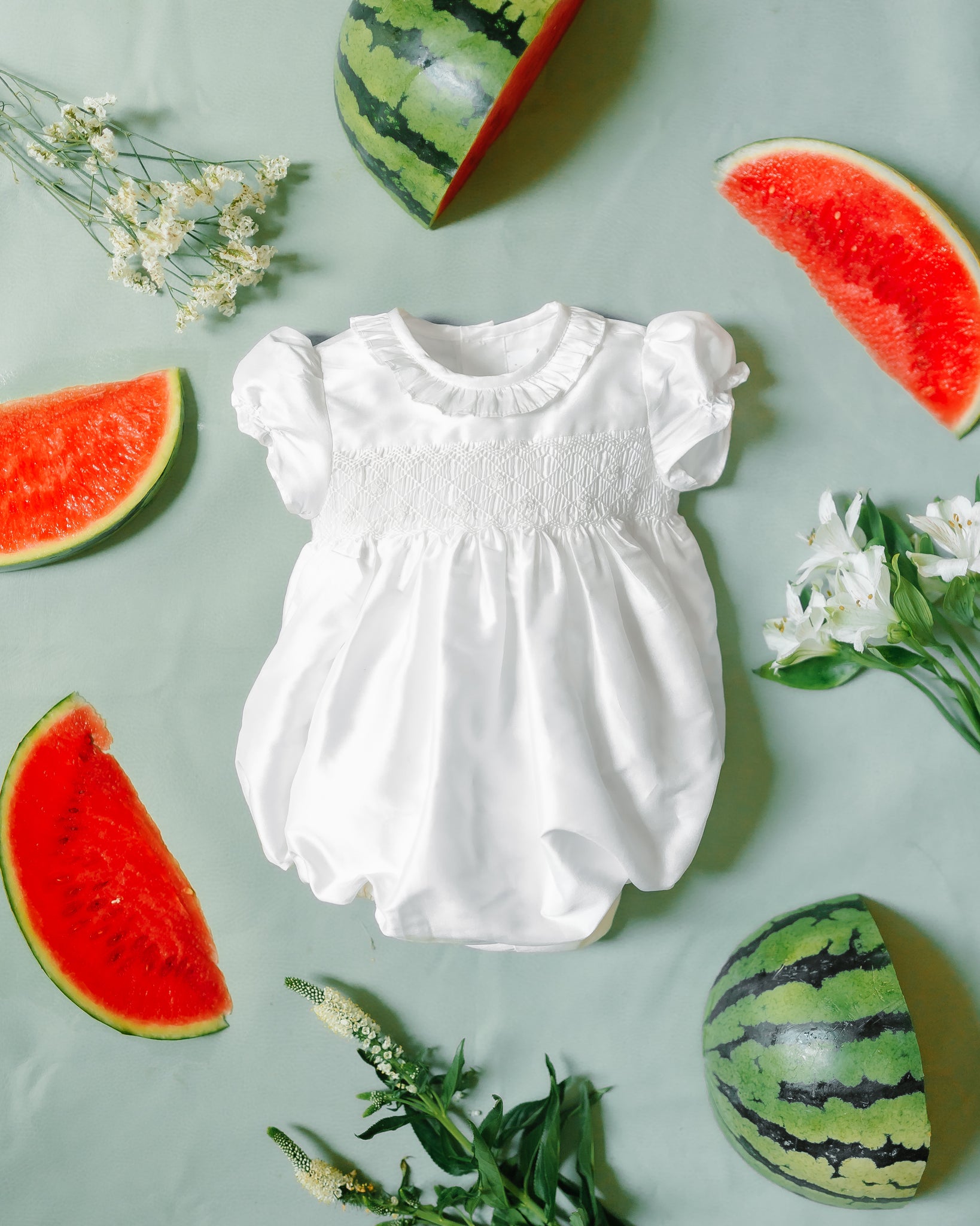 Colombe White silk Ceremony Baby Bubble