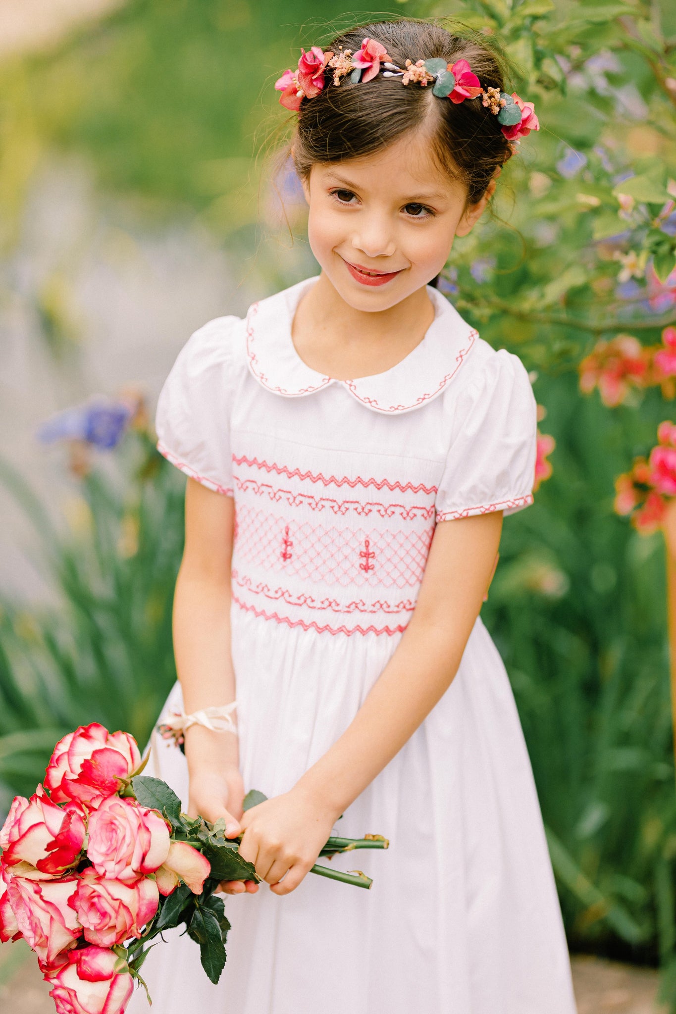 Princess Charlotte Heirloom White Smocked Dress